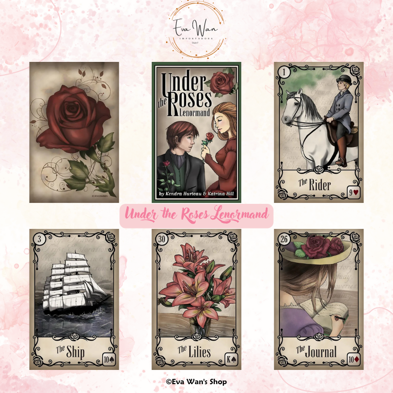 Under the Roses Lenormand – Baraja Vintage de 40 Cartas con Ilustraciones en Sepia