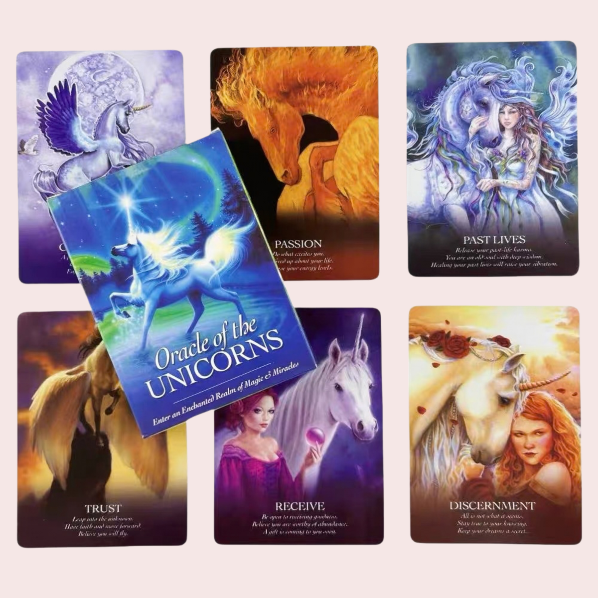 Seis cartas del Pagan Lenormand con iconografía pagana