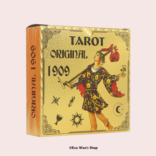 Tarot Redondo Original 1909 – Cartas Doradas de 10 cm (PVC resistente)