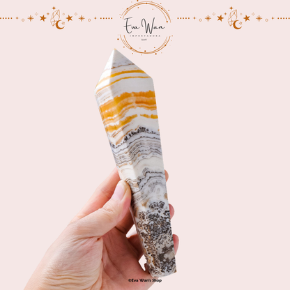 Obelisco de cuarzo rutilado cristal natural dorado | Eva Wan's Shop