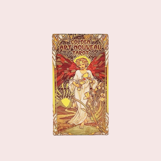 Caja del Mazo de Tarot Golden Art Nouveau con acabado dorado