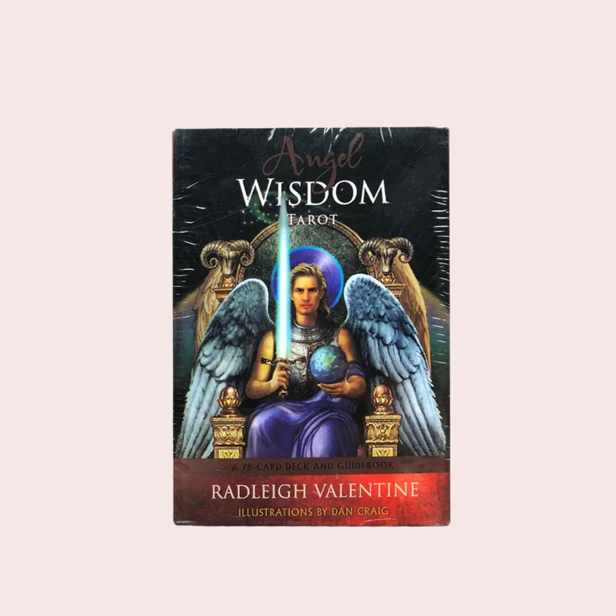 Caja del Mazo de Tarot Angel Wisdom con un ángel ilustrado