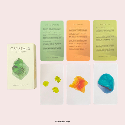 Crystal Stone Deck card detail – gemstone healing crystal illustration | Eva Wan's Shop