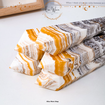 Cuarzo rutilado obelisco cristal natural inclusiones doradas | Eva Wan's Shop
