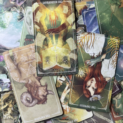 Ostara Tarot card detail – spring pagan nature illustration | Eva Wan's Shop
