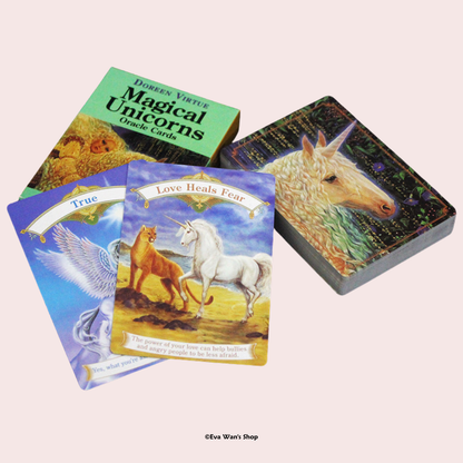 Magical Unicorns Oracle card detail – magical rainbow unicorn illustration | Eva Wan's Shop
