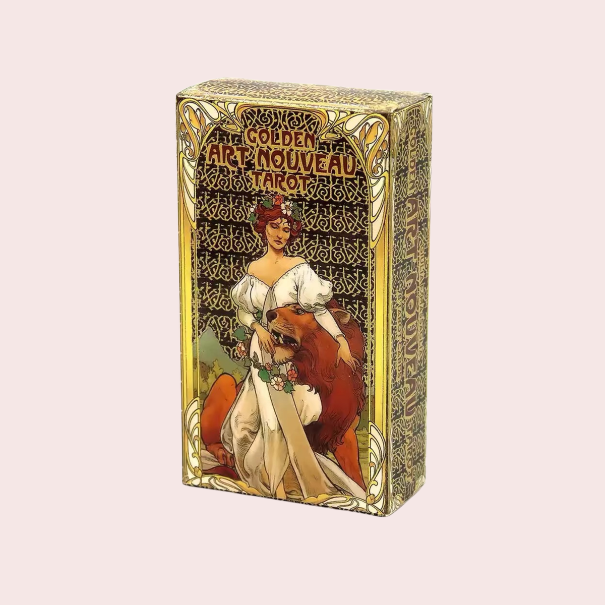 Reverso de la caja del Mazo de Tarot Golden Art Nouveau