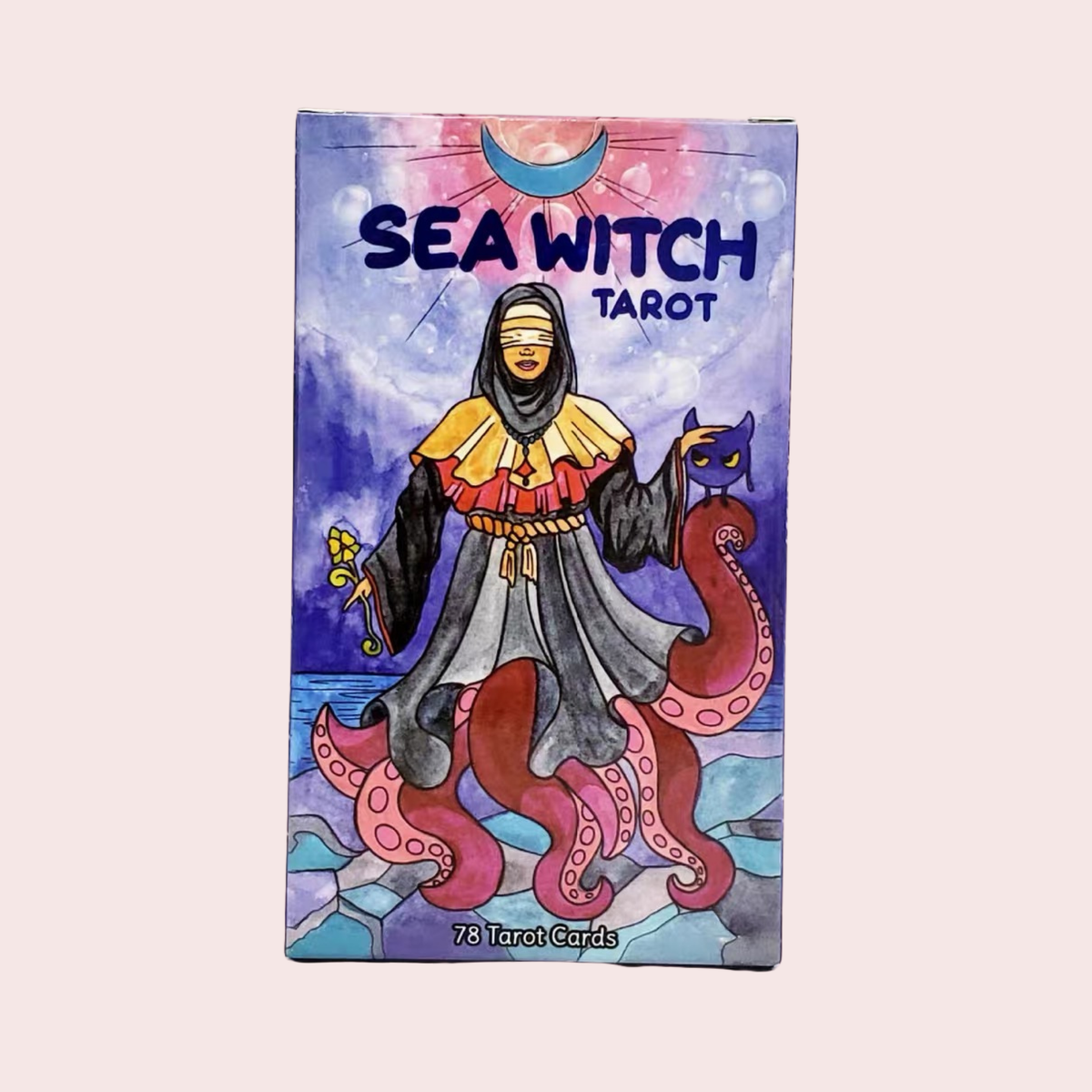 Caja del Mazo de Tarot Sea Witch con una bruja del mar y tentáculos