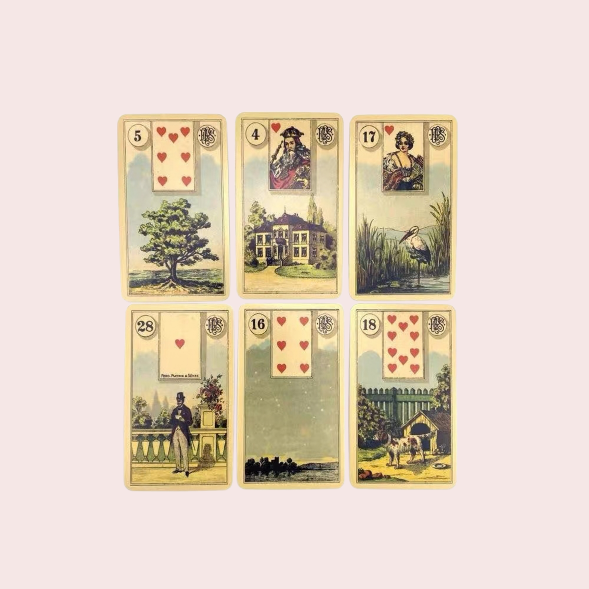 Caja del Grand Tableau Lenormand en estilo vintage
