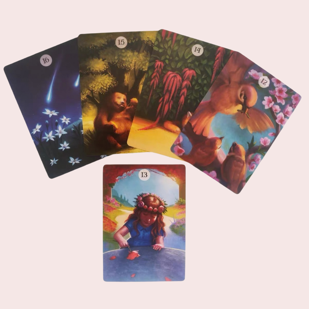 Seis cartas del Herbs & Plants Lenormand con plantas