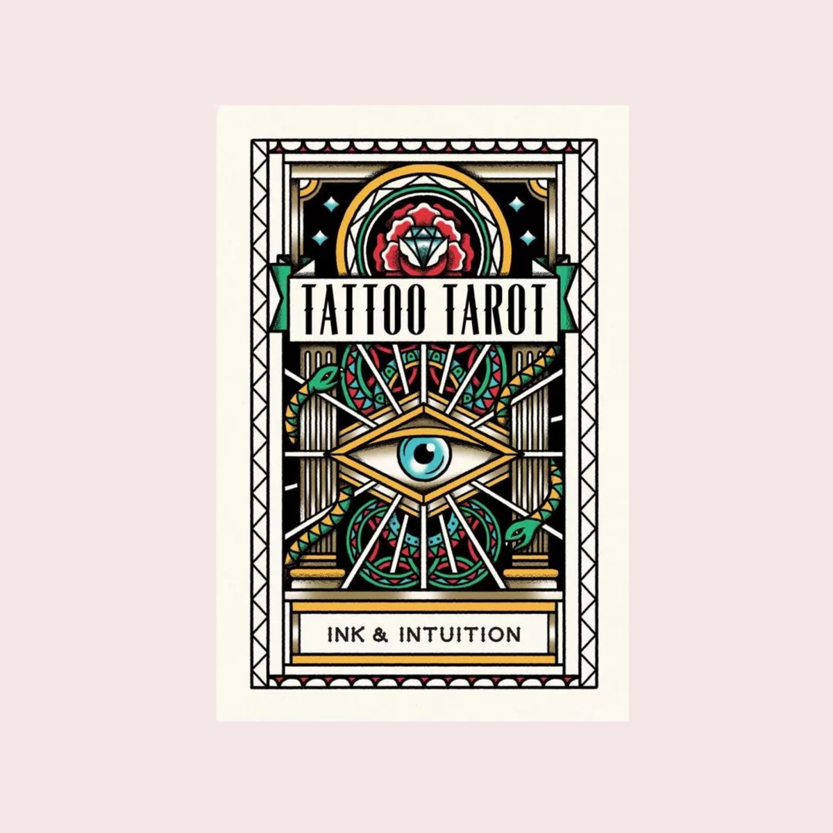 Caja del Mazo Tattoo Tarot Ink & Intuition en negro y dorado