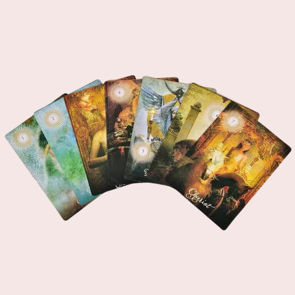 Cartas de The Good Tarot desplegadas en abanico