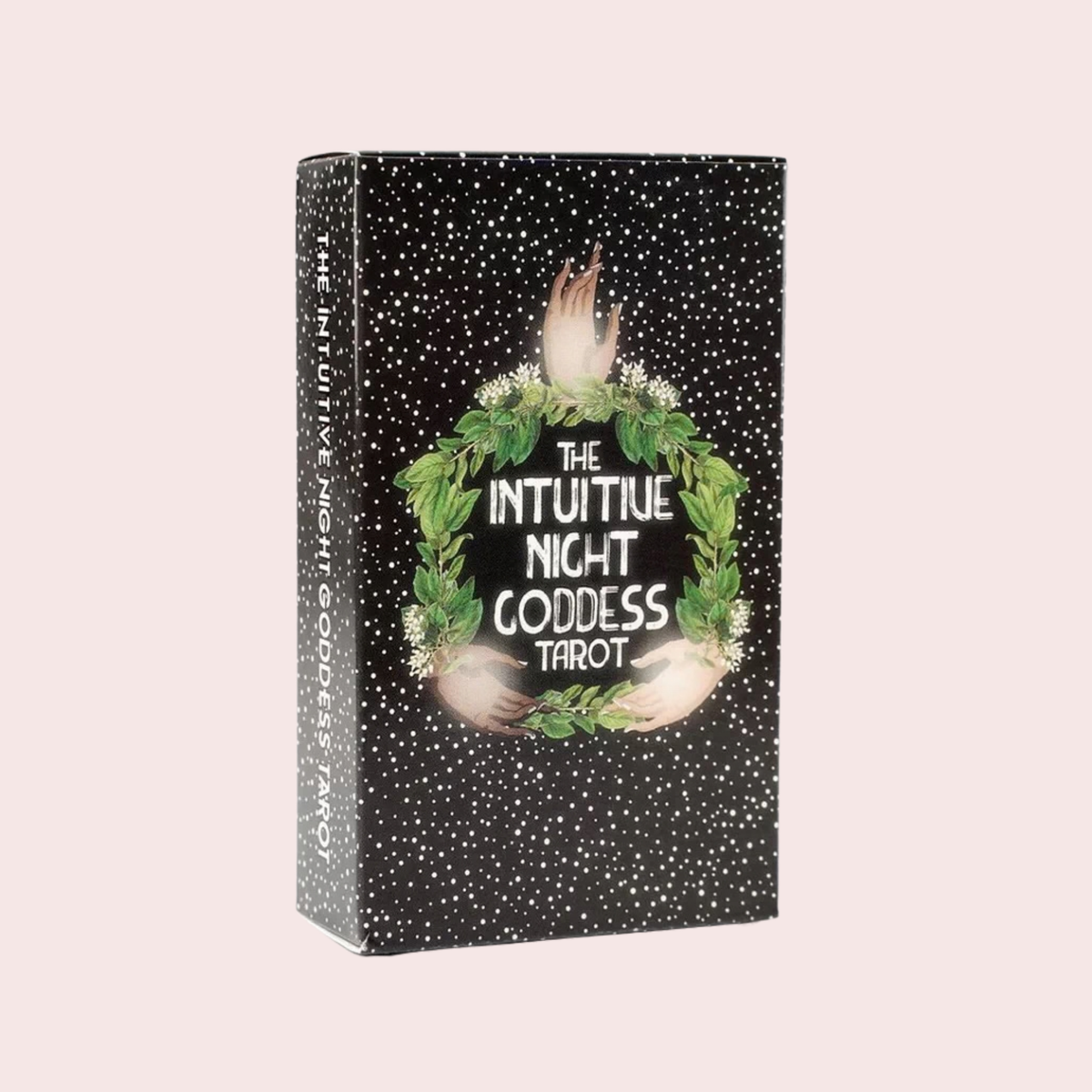 Caja del Mazo The Intuitive Night Goddess Tarot con corona de hojas